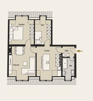WE10 DG. Grundriss Dachgeschosswohnung K�ln