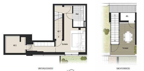 Untergeschoss und Dachterrasse WE 15 Maisonettewohnung K�ln