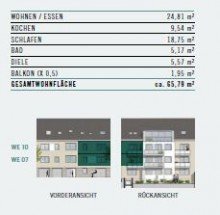 Aufteilung WE 10 NIPPES - MODERNE: 2-3 ZIMMER WOHNUNG + BALKON! ZENTRAL! RUHIG! MODERNISIERT!