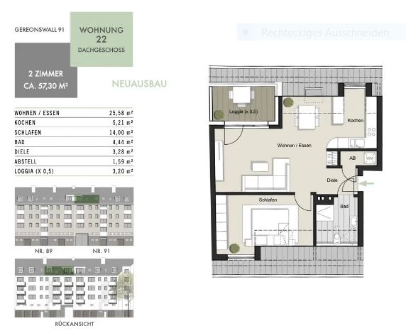 Grundriss Dachgeschosswohnung K�ln
