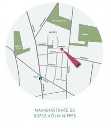 Lageplan NIPPES - MODERNE: 2-3 ZIMMER WOHNUNG + BALKON! ZENTRAL! RUHIG! MODERNISIERT!