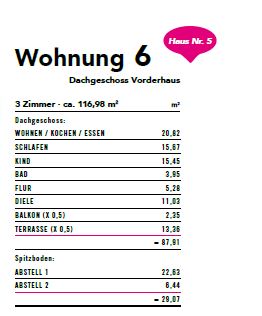 Aufteilung WE 6 Wohnung K�ln