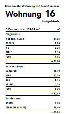 Aufteilng WE 16 Maisonettewohnung K�ln