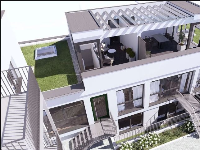 Ansicht Hofgeb�ude links Maisonettewohnung K�ln