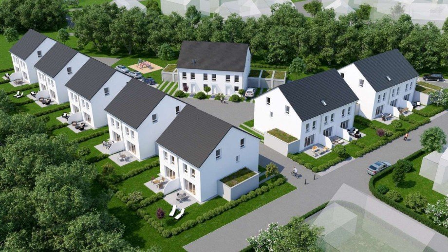 Neubau-Areal Gesamtansicht Reiheneckhaus Alsdorf