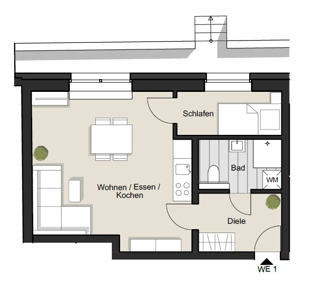 WE1 Grundriss Wohnung K�ln