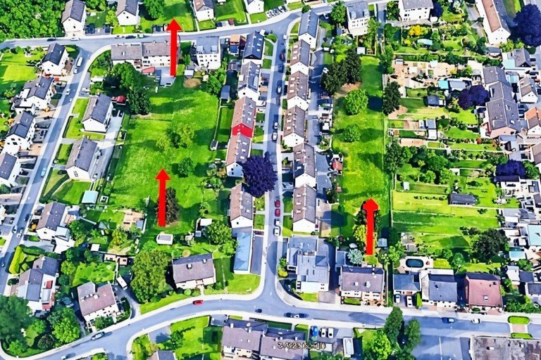 Luftbild Bauareal Sankt Augustin - Menden Wohngrundst�ck ideales Wohnbauprojekt f�r junge Familien und engagierte Investoren
