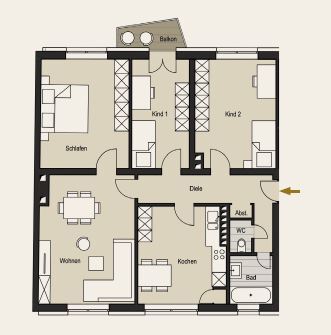 Grundriss Nr. 4 Etagenwohnung K�ln