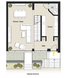 Erdgeschoss Maisonettewohnung K�ln